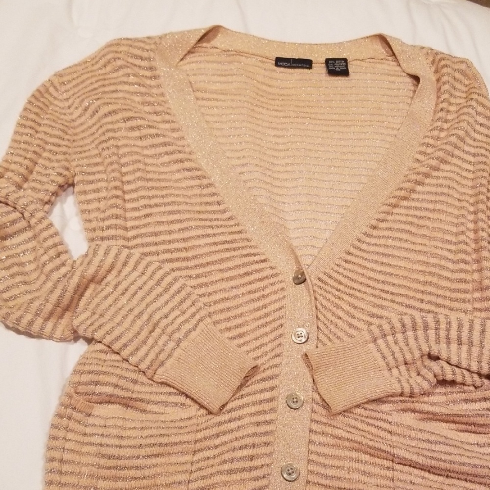Peach metallic cardigan